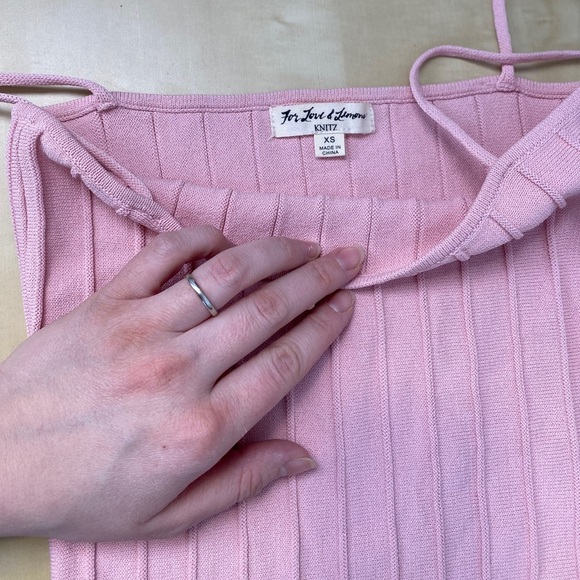 For Love & Lemons Bonbon Bodysuit Powder Pink Size XSmall XS Girly Fun Casual - Picture 3 of 13